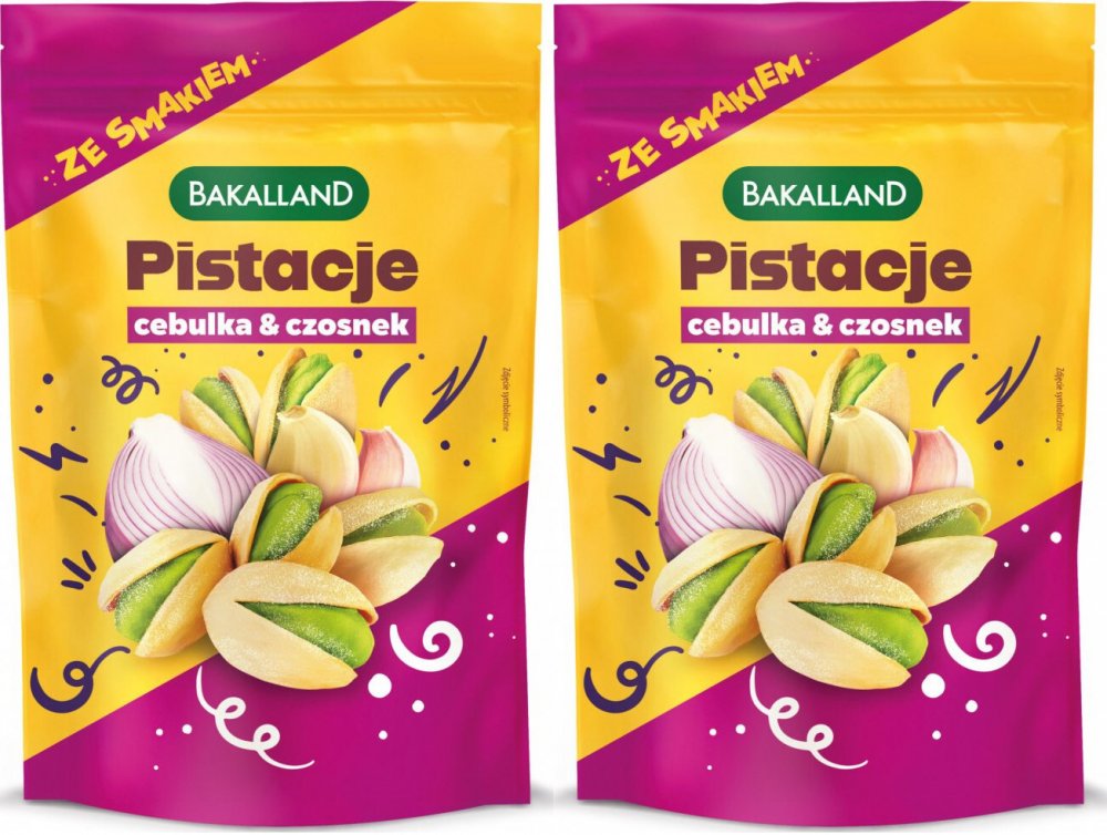 2x Pistacje prażone Bakalland Onion&Garlic, cebulka&czosnek, 70g