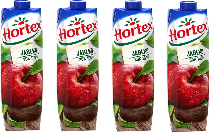 4x sok jabłkowy Hortex, karton, 1l