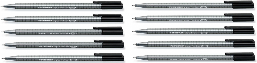 10x Cienkopis Staedtler, TriPlus 334, 0.3mm, czarny