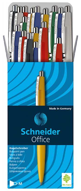 20x Długopis automatyczny Schneider, Office, M, tusz niebieski, obudowa mix kolorów