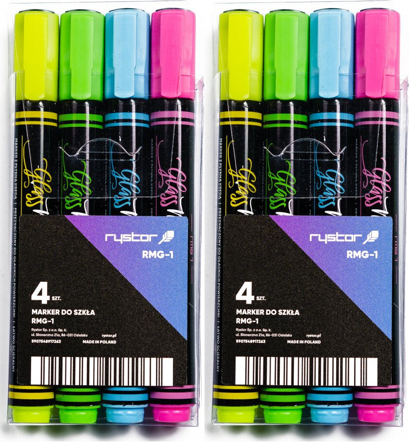 2x Marker kredowy Rystor RMG-1, 4mm, 4 sztuki, mix kolorów