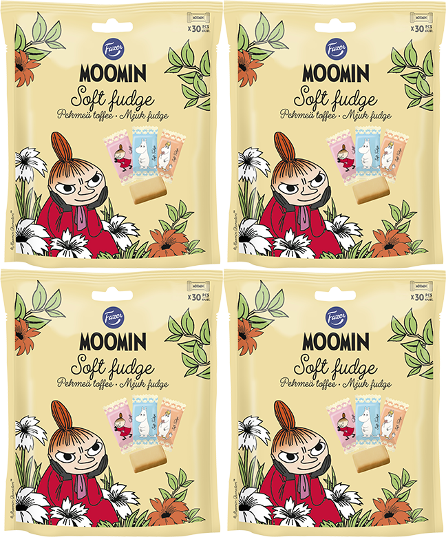 4x Cukierki Krówki Fazer Moomin Soft Fudge, mleczny, 160g