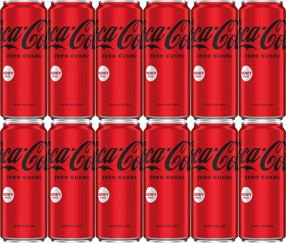12x Napój gazowany Coca-Cola Zero, puszka Sleek, 0.33l