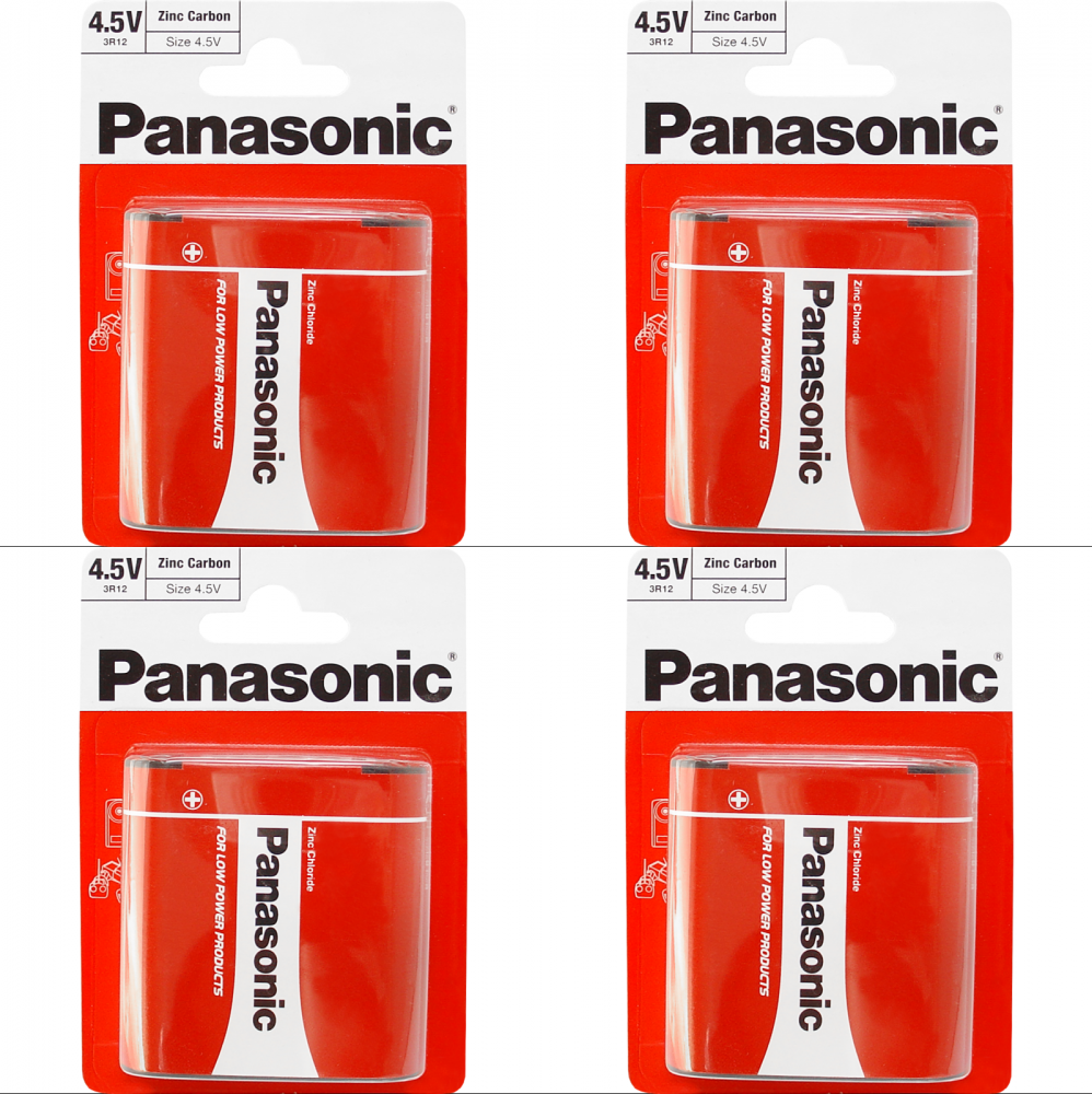 4x Bateria cynkowo-węglowa Panasonic, 3R12, 4.5V, 1 sztuka