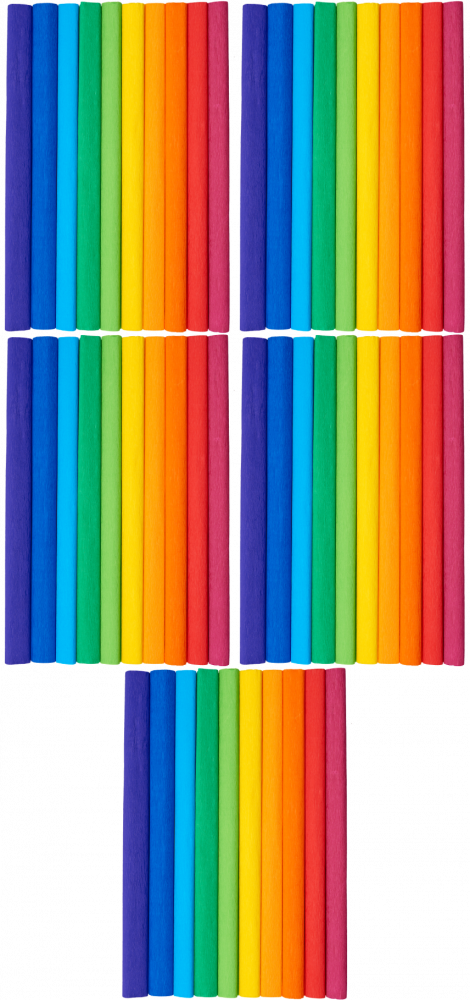 5x Bibuła marszczona TOP 2000 Creatino, 50x200cm, 10 sztuk, mix kolorów tęczowych