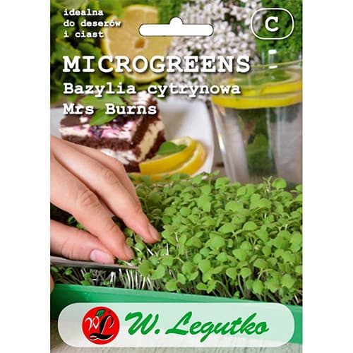 1 pac, Microplante - Busuioc lămâios Mrs. Burns - Semințe: Mod de ambalare: 3 g