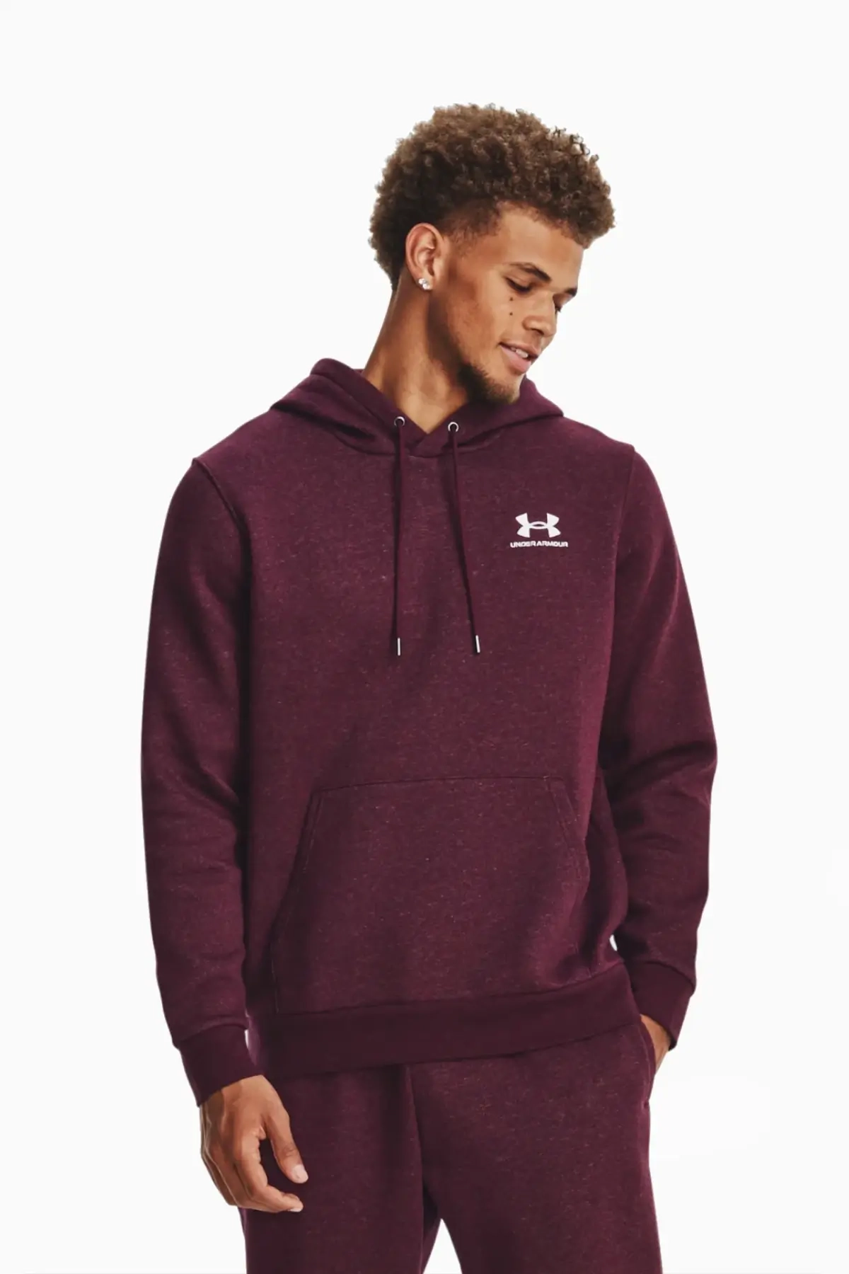 Bluza z kapturem Under Armour Essential Fleece - Bordowy