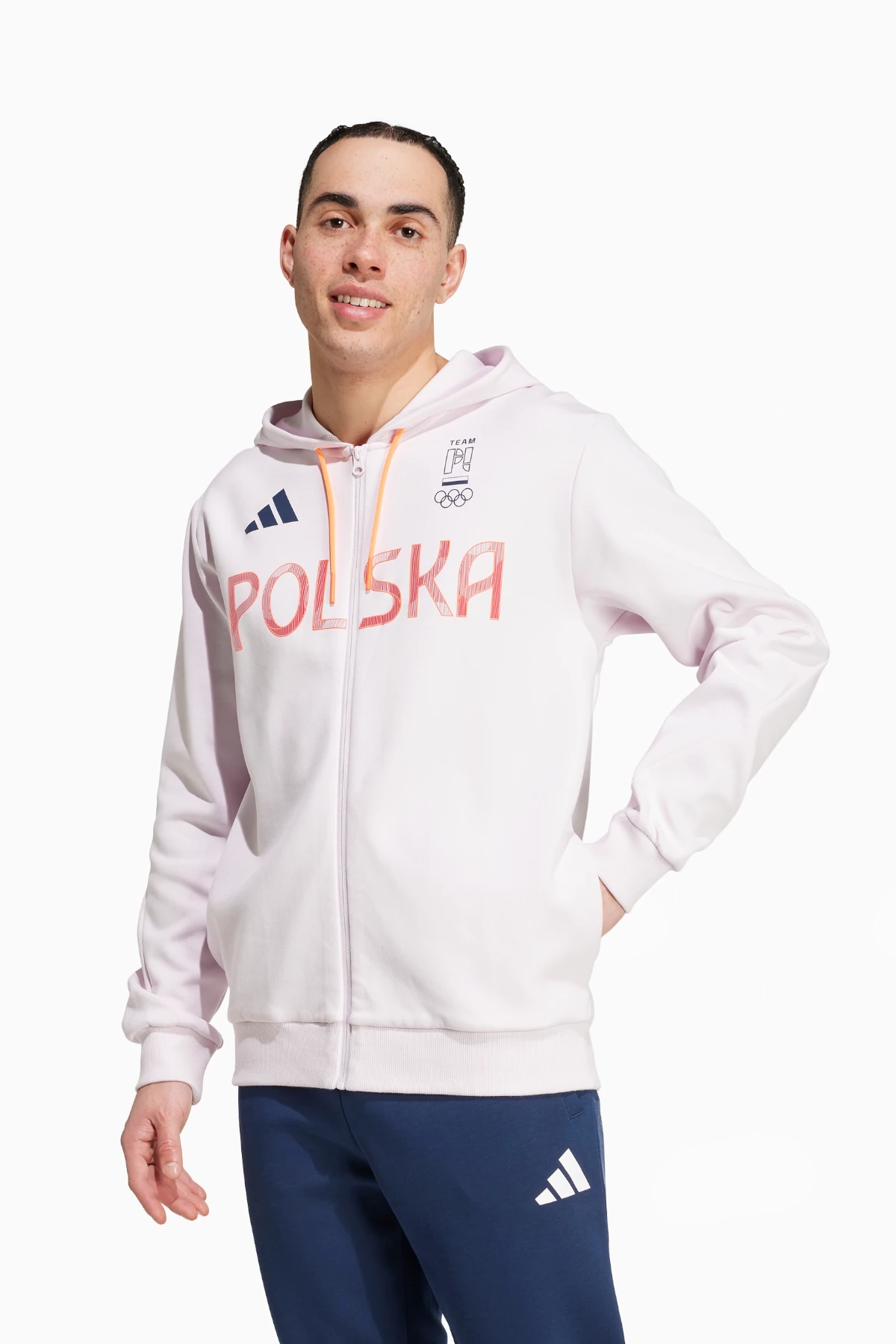 Bluza z kapturem adidas NOC Polska FZ - Różowy