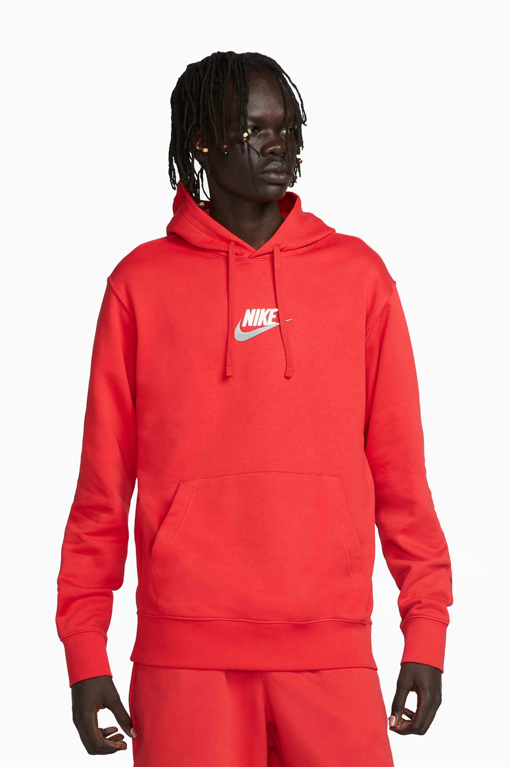 Bluza z kapturem Nike Club Fleece+ - Czerwony