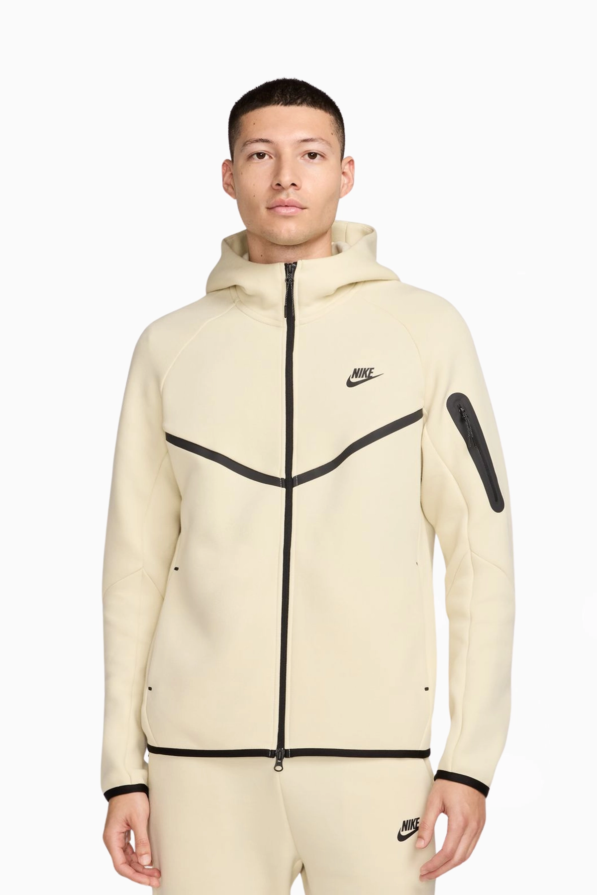 Bluza z kapturem Nike Sportswear Tech Fleece Windrunner - Beżowy