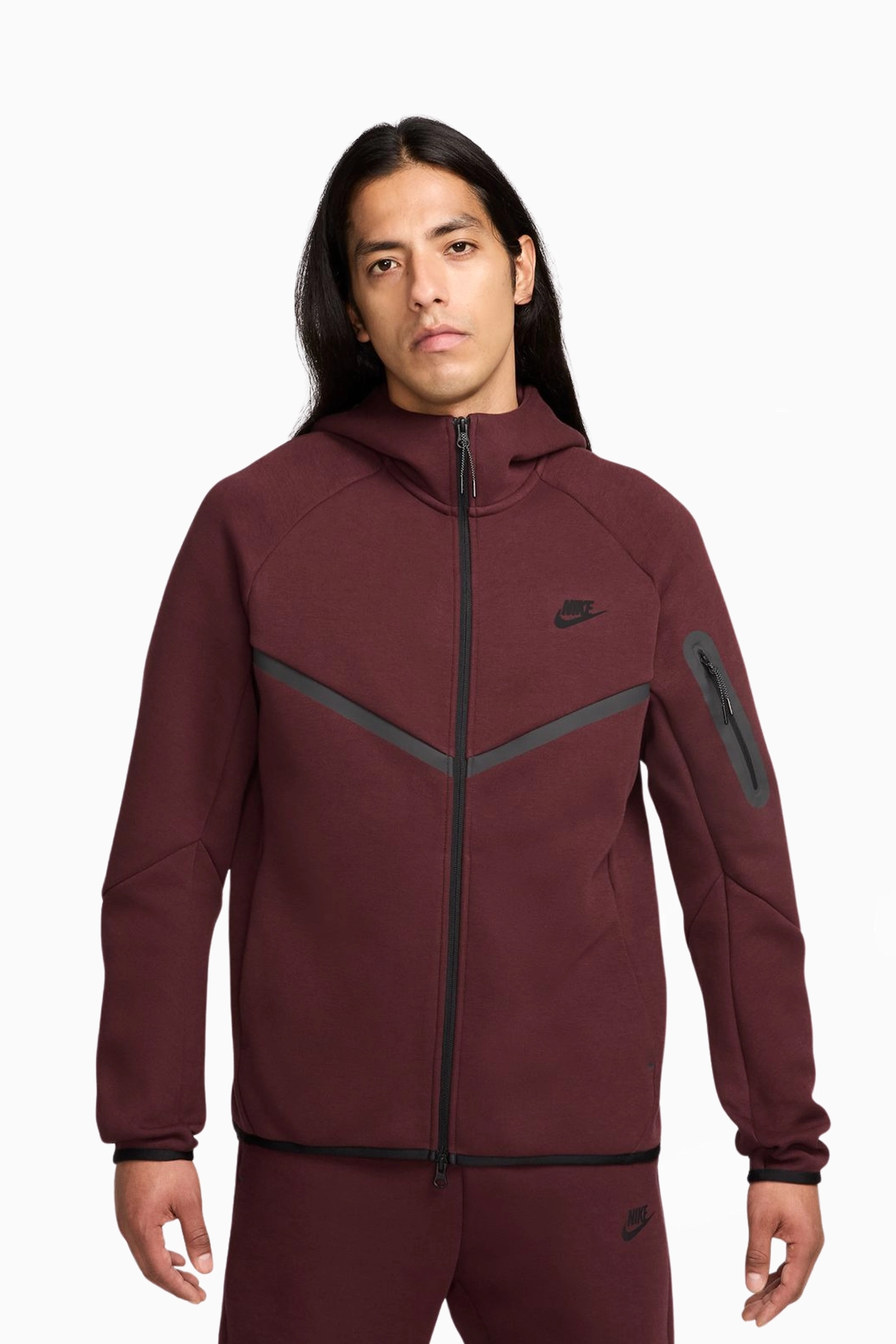 Bluza z kapturem Nike Sportswear Tech Fleece Windrunner - Bordowy