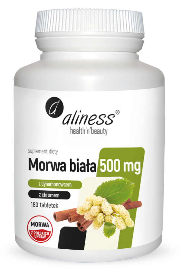Morwa biała 4:1 z cynamonowcem i chromem 500mg 180tabl. Aliness