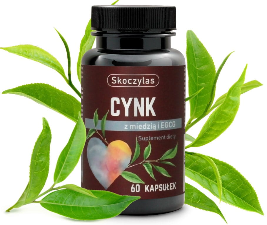 Cynk miedź ekstrakt z zielonej herbaty (EGCG) 60kaps. Skoczylas