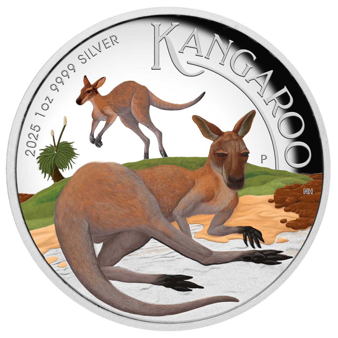 Srebrna moneta kolorowy Australijski Kangur 1 uncja 2025 High Relief - wysyłka 24 h!