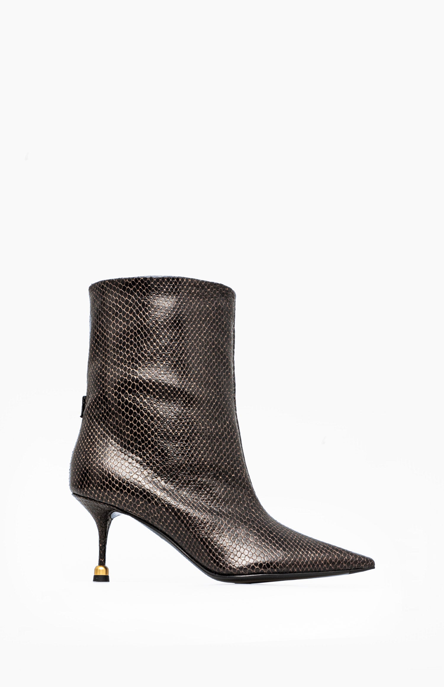 Skórzane botki damskie ELENA COBRA BROWN 35 - Vanda Novak