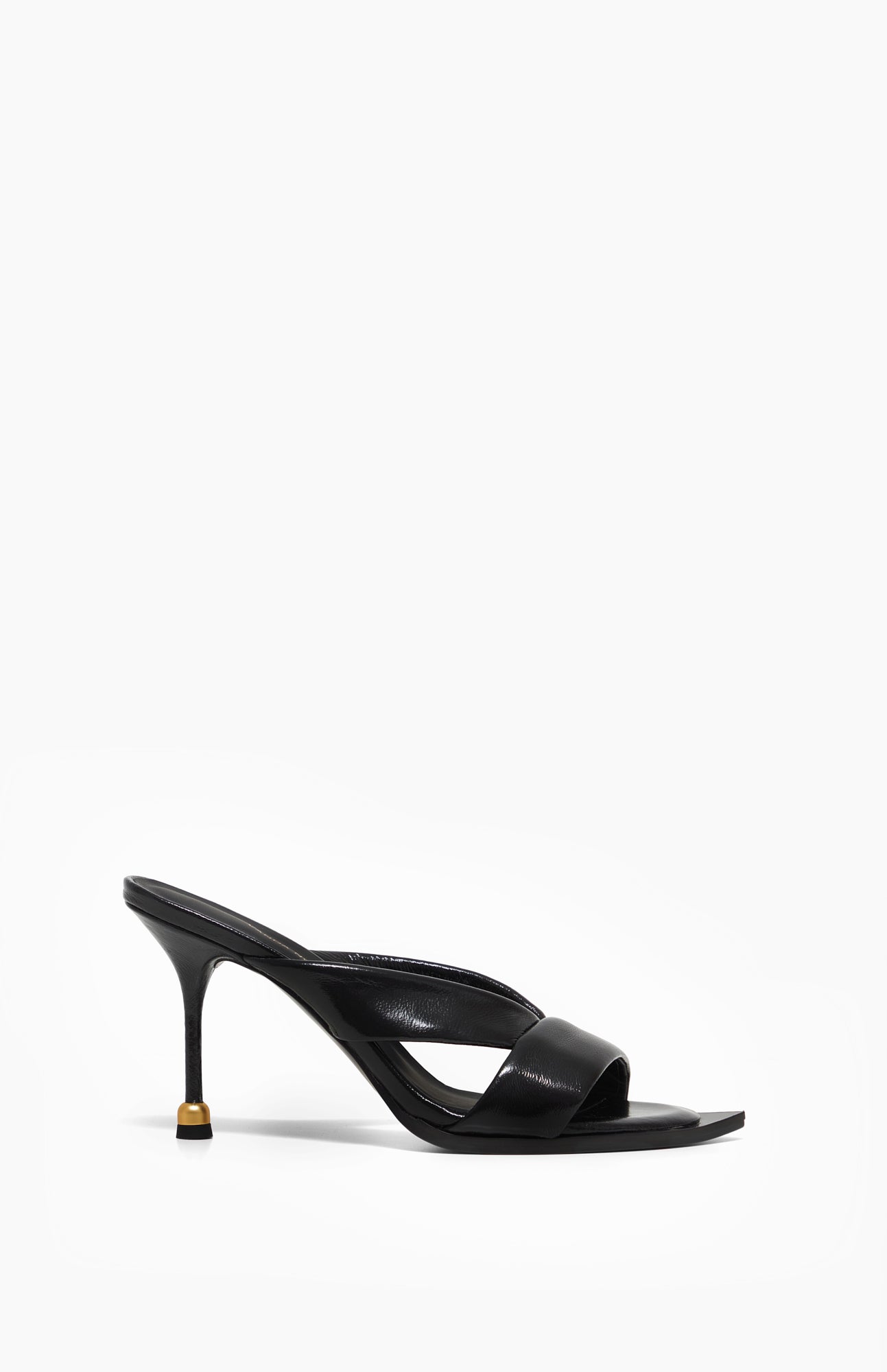 Klapki na obcasie MILA WET BLACK 35 - Vanda Novak