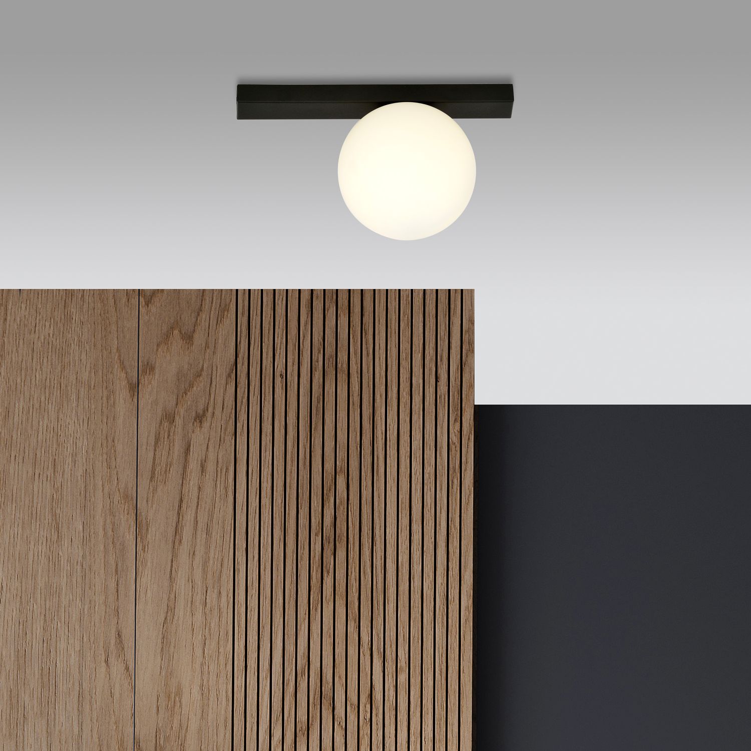 Emibig Fit lampa podsufitowa 1x10 W czarna-opal 1124/1