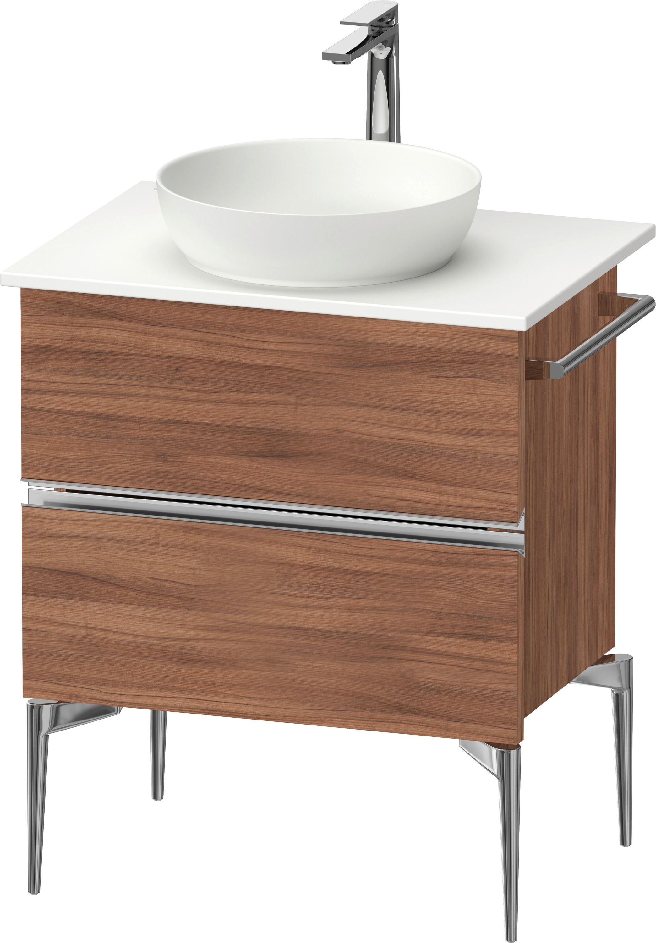 Duravit Sivida szafka 64,5x47,5x54,8 cm podumywalkowa wisząca orzech-chrom SV4657010790000