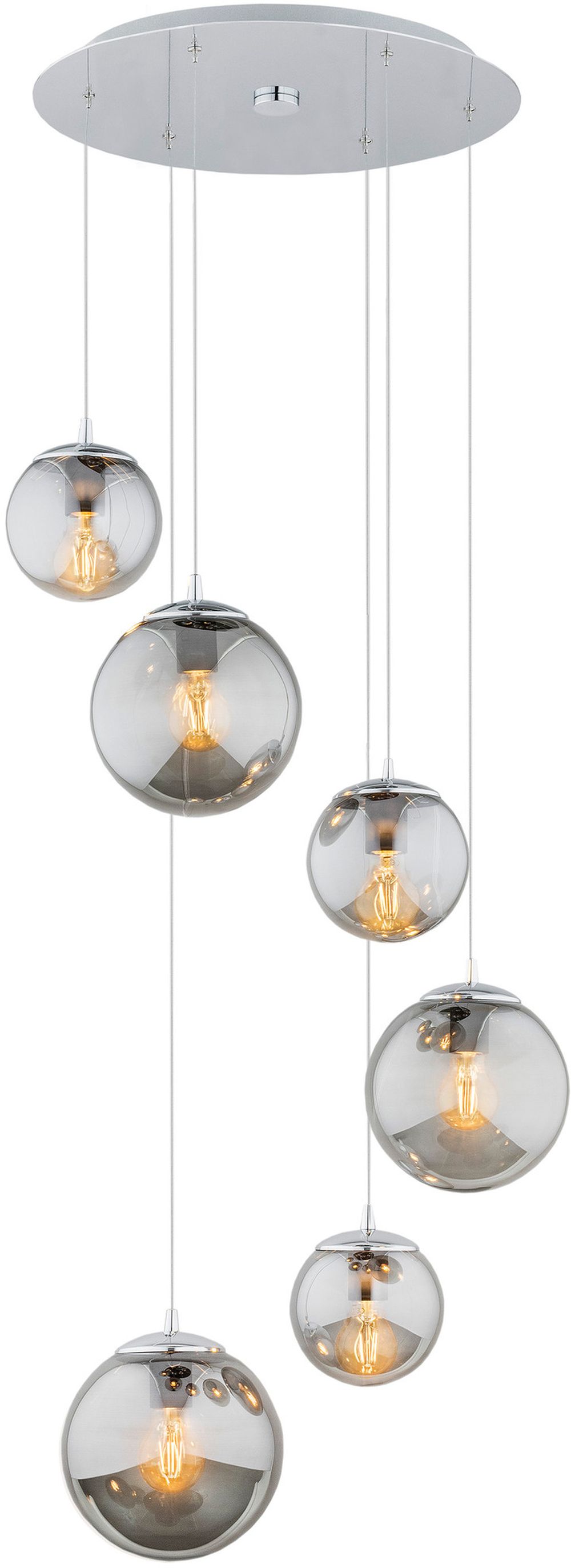 Argon Optica lampa wisząca 6x15W grafit/chrom 2529
