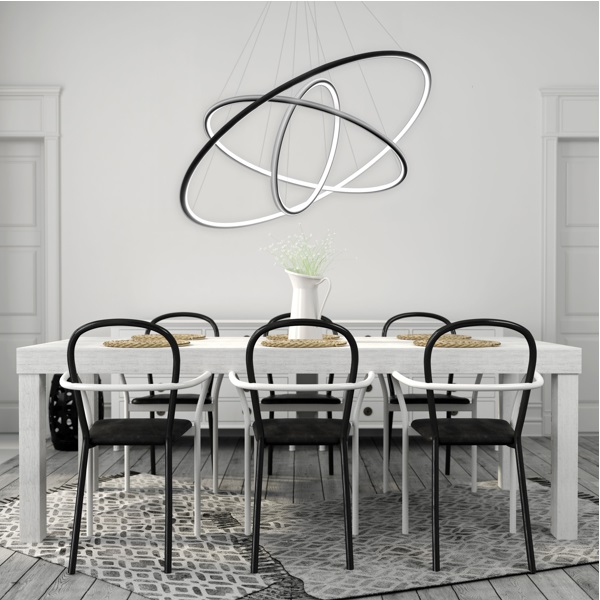 Altavola Design Ledowe Okręgi lampa wisząca 99W czarna LA075/P_80_in_3k_black