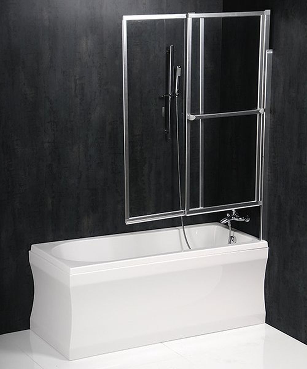 Polysan Olbia parawan nawannowy 123 cm srebrny/szkło przezroczyste 30317