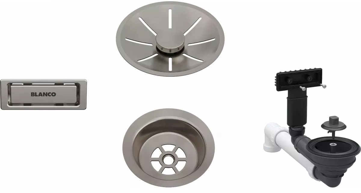 Blanco armatura przelewowo-odpływowa satin platinum 207425