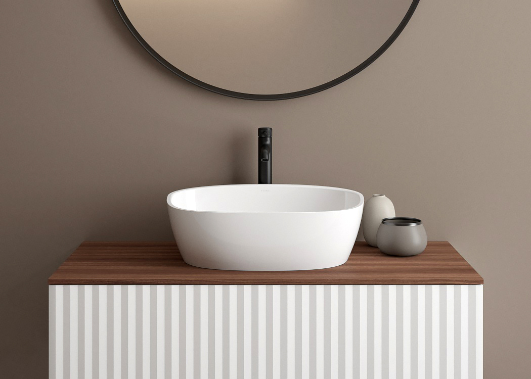 Ksuro 02 szafka 100 cm podumywalkowa wisząca z blatem biały mat/orzech 58003006 - Wysyłka w 24h