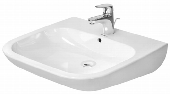 Duravit D-Code umywalka 60x55,5 cm prostokątna ścienna dla niepełnosprawnych biała 23126000002 - Wysyłka w 24h