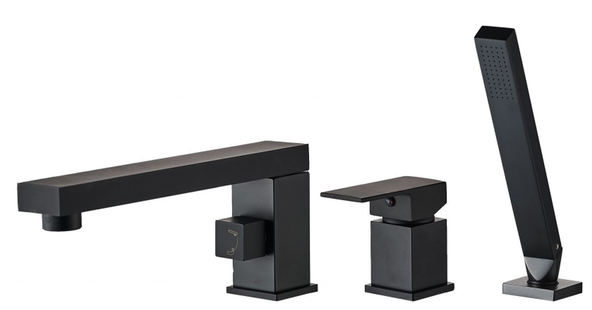 Rea Glen Black bateria wannowo-prysznicowa 3-otworowa czarny mat REA-B6630