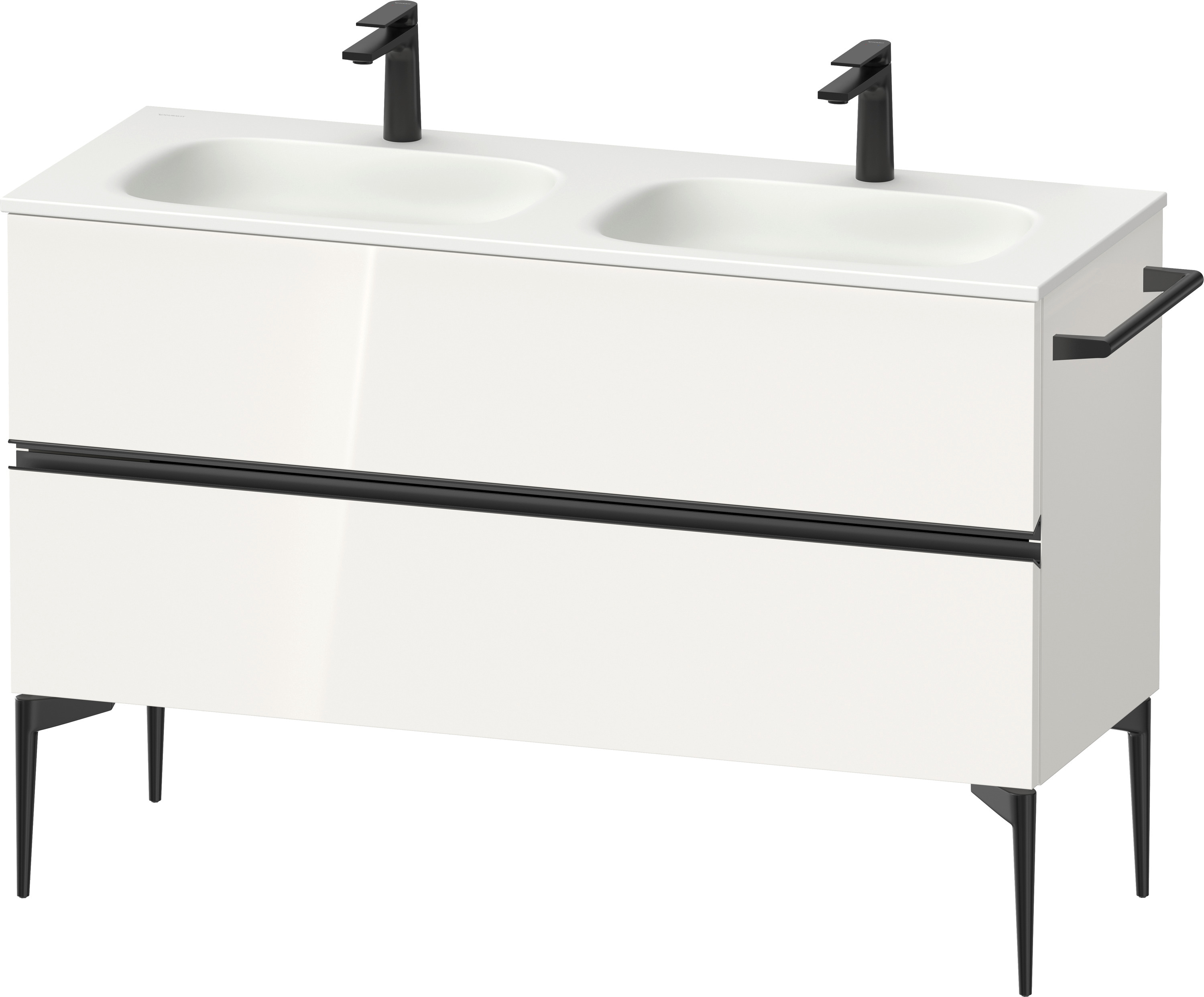 Duravit Sivida szafka 128x47,7x59,2 cm podumywalkowa wisząca biała-czarna SV46540BD220000