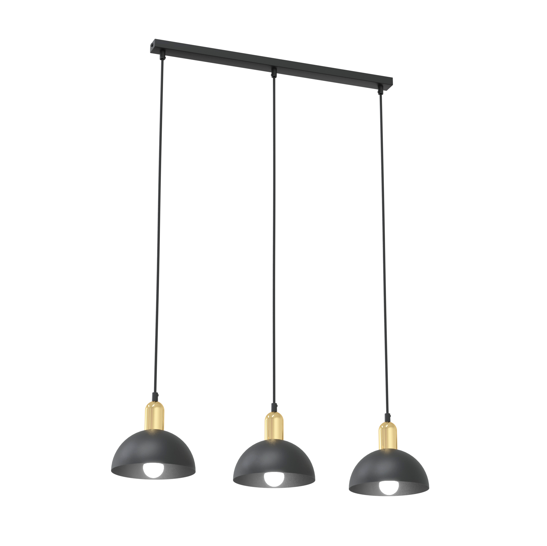 Emibig Moto lampa wisząca 3x15 W czarna-złota 1386/3