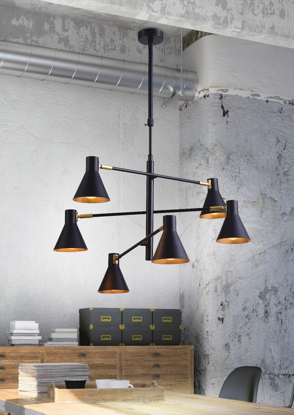 Candellux Less lampa podsufitowa 6x40W czarny/złoty 36-72696 - Wysyłka w 24h