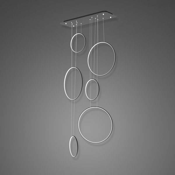 Altavola Design Ledowe Okręgi lampa wisząca 130W czarna LA076/P_90_in_4k_black