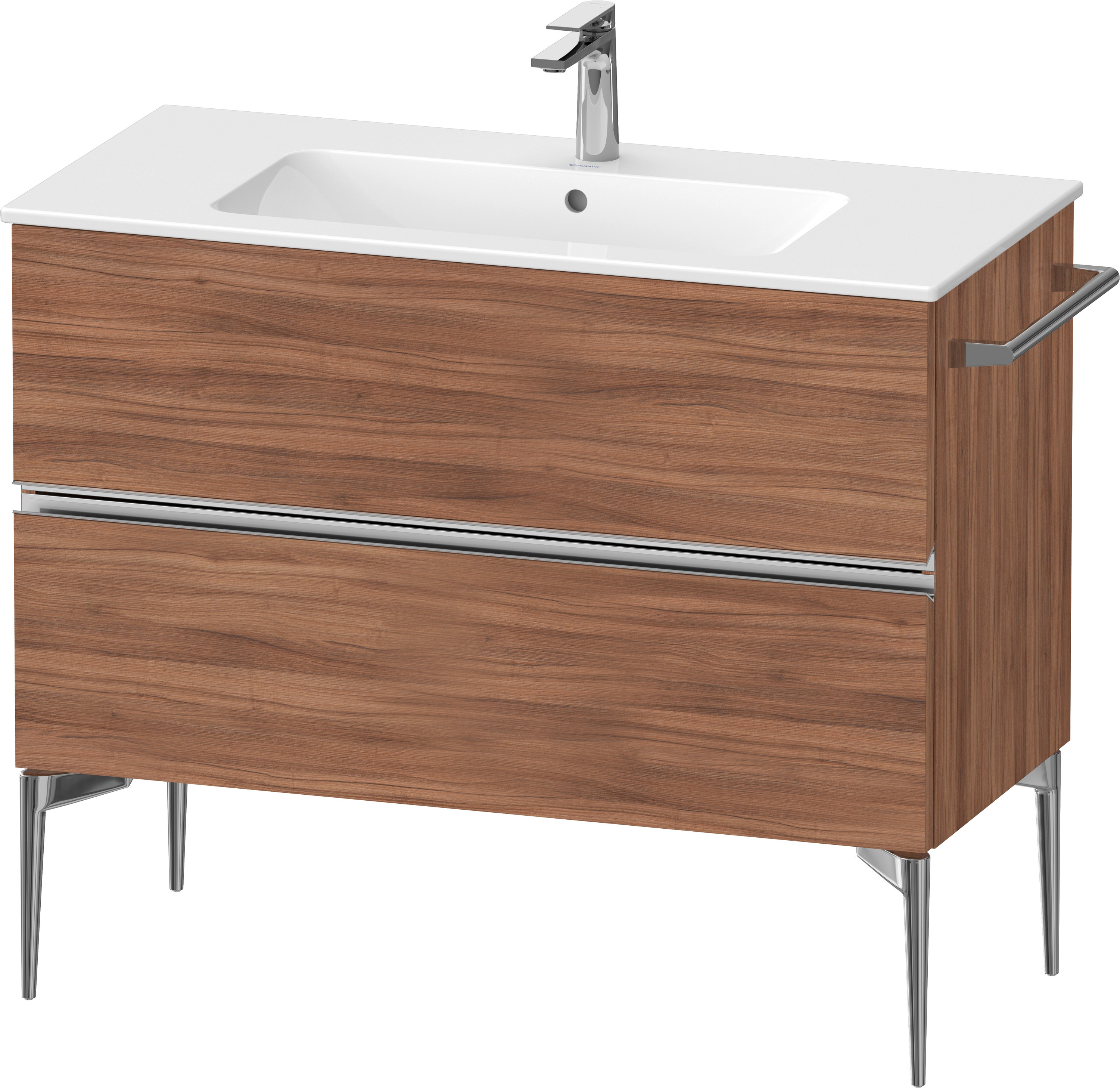 Duravit Sivida szafka 101x47,7x59,1 cm podumywalkowa wisząca orzech-chrom SV4645010790000