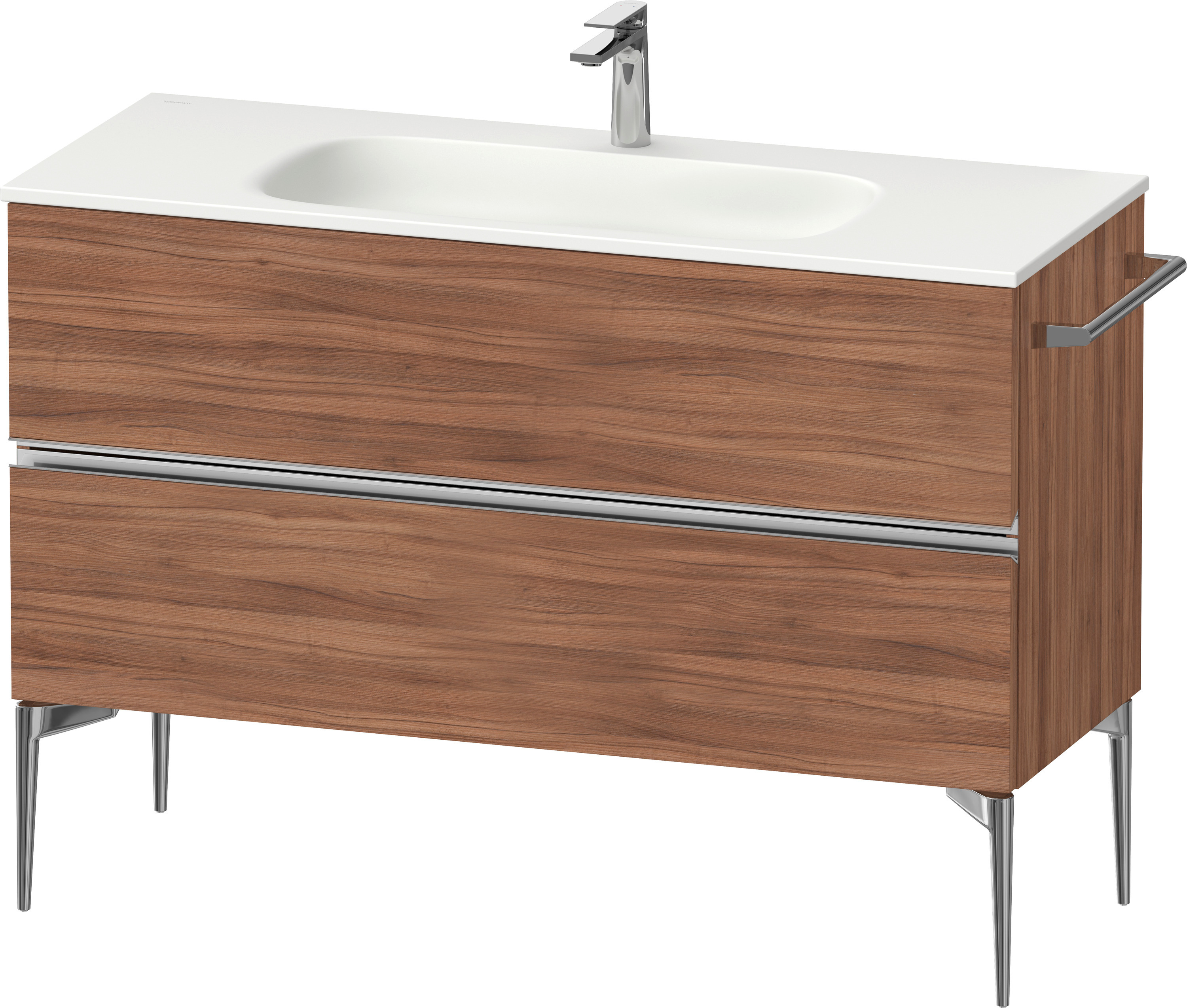 Duravit Sivida szafka 121x47,7x59,2 cm podumywalkowa wisząca orzech-chrom SV4653010790000
