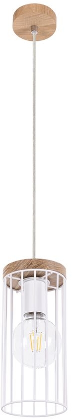 Spot-Light Timeo lampa wisząca 1x60W biały/dąb olejowany 1017406630077