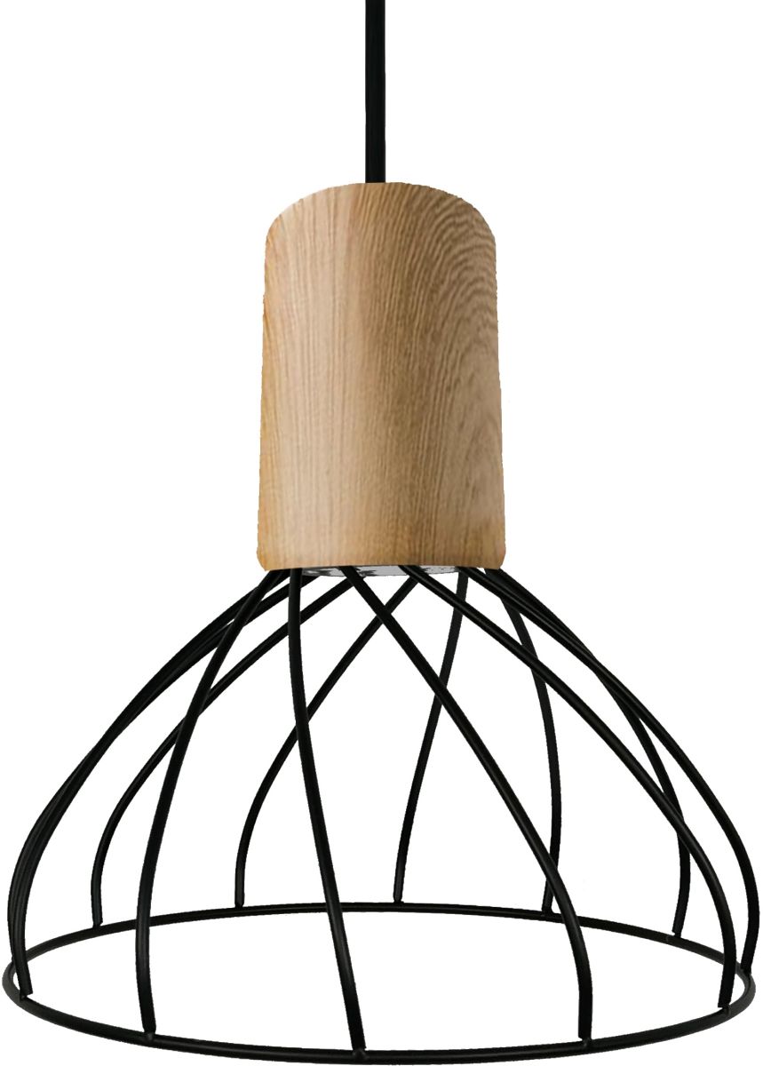 Light Prestige Moderno lampa wisząca 1x50W czarny/drewno LP-1221/1PSBK