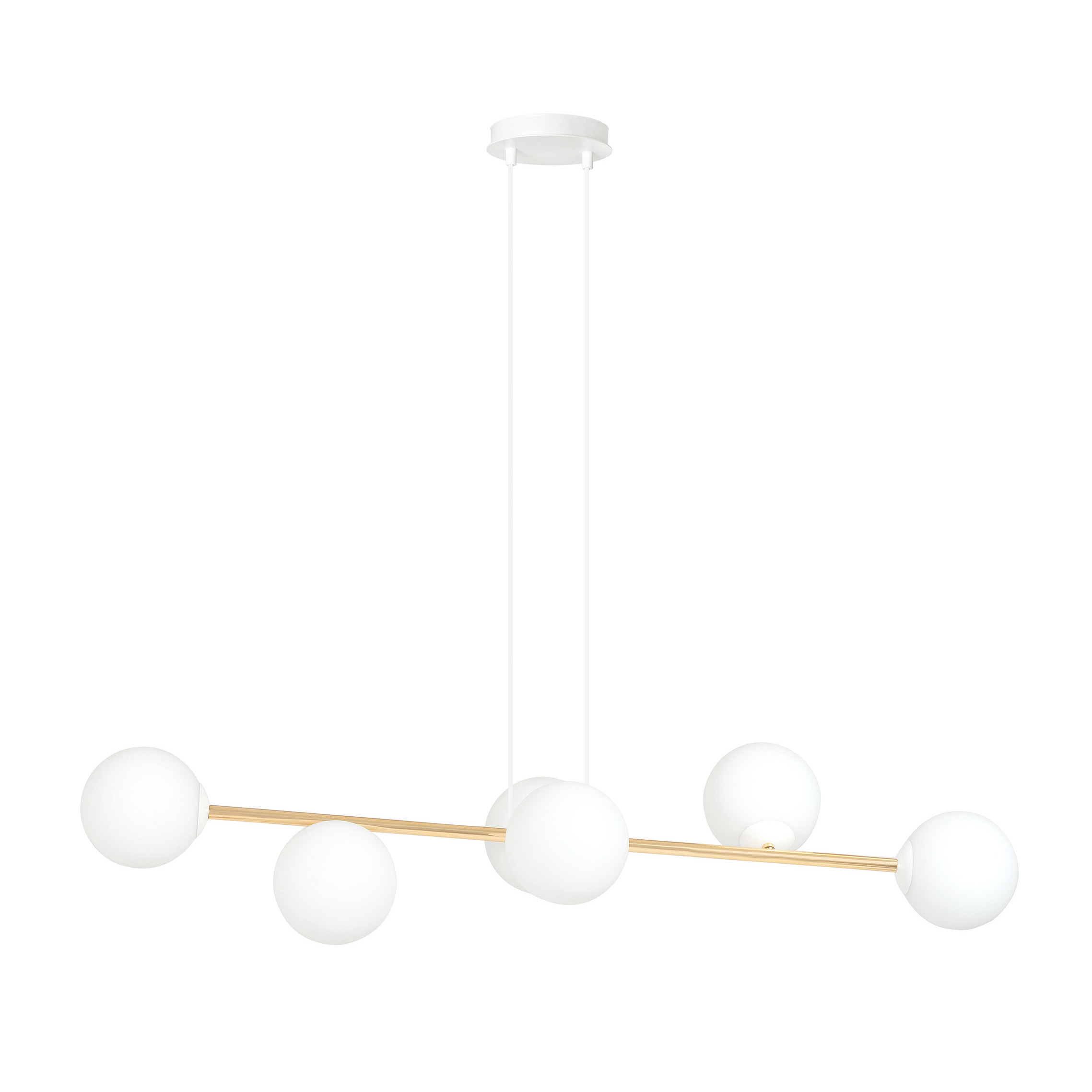 Emibig Gravity lampa wisząca 6x10W biały/złoty/opal 1242/6