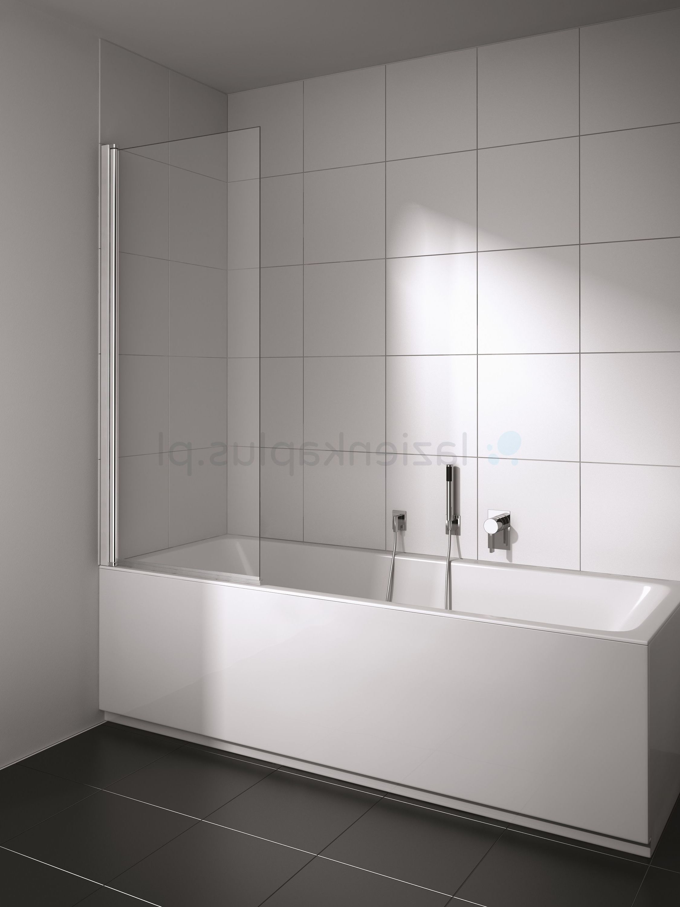 Kermi Cada XS parawan nawannowy 75 cm lewy srebrny wysoki połysk/szkło przezroczyste CKDFL07516VPK