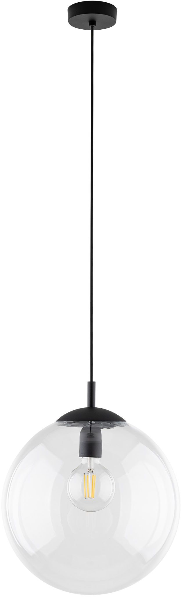 TK Lighting Esme lampa wisząca 1x15W czarny/przezroczysty 3268