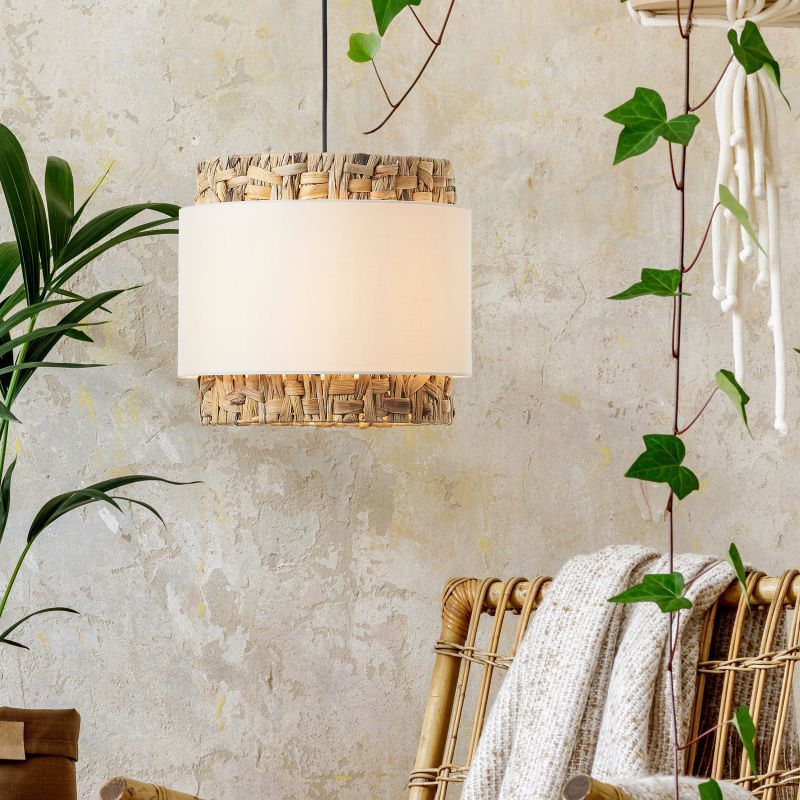 Brilliant Waterlilly lampa wisząca 1x60W biała/beżowa 99826/09