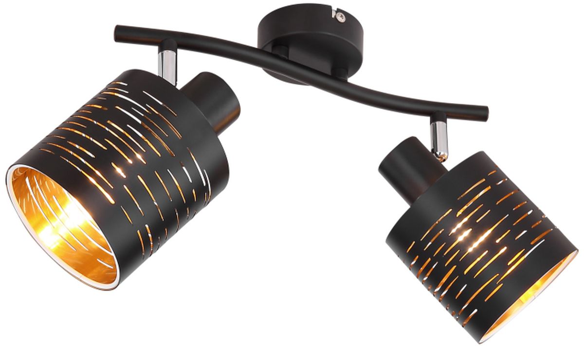 Globo Lighting Tunno lampa podsufitowa 2x15W czarna/złota 15342-2