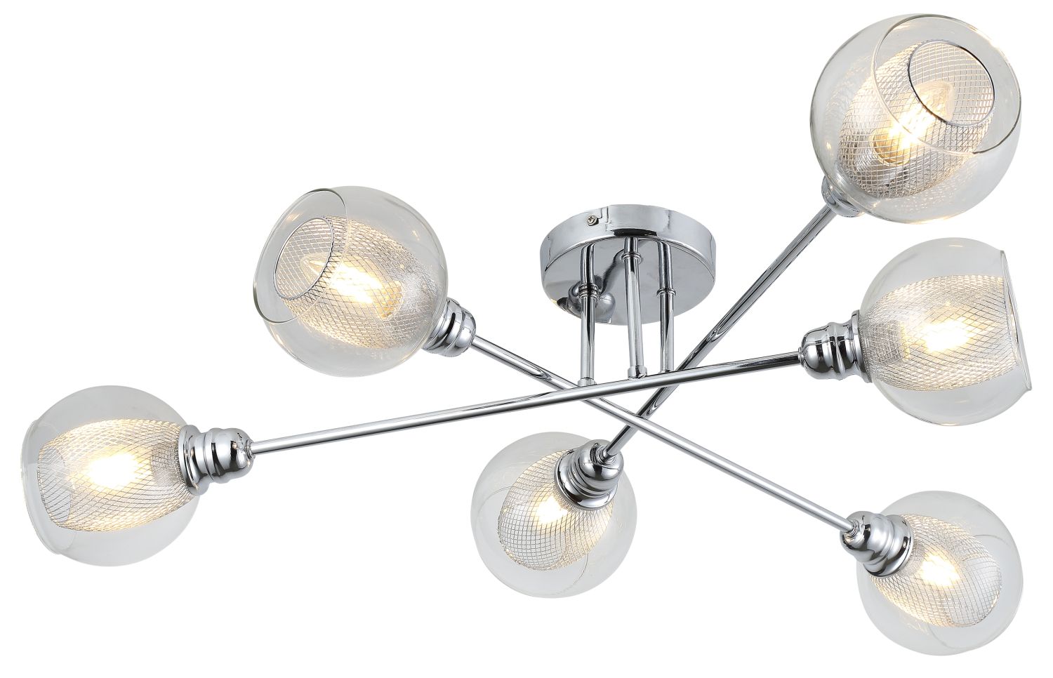 Candellux Dixi lampa podsufitowa 6x40W chrom/przezroczysty 36-61362