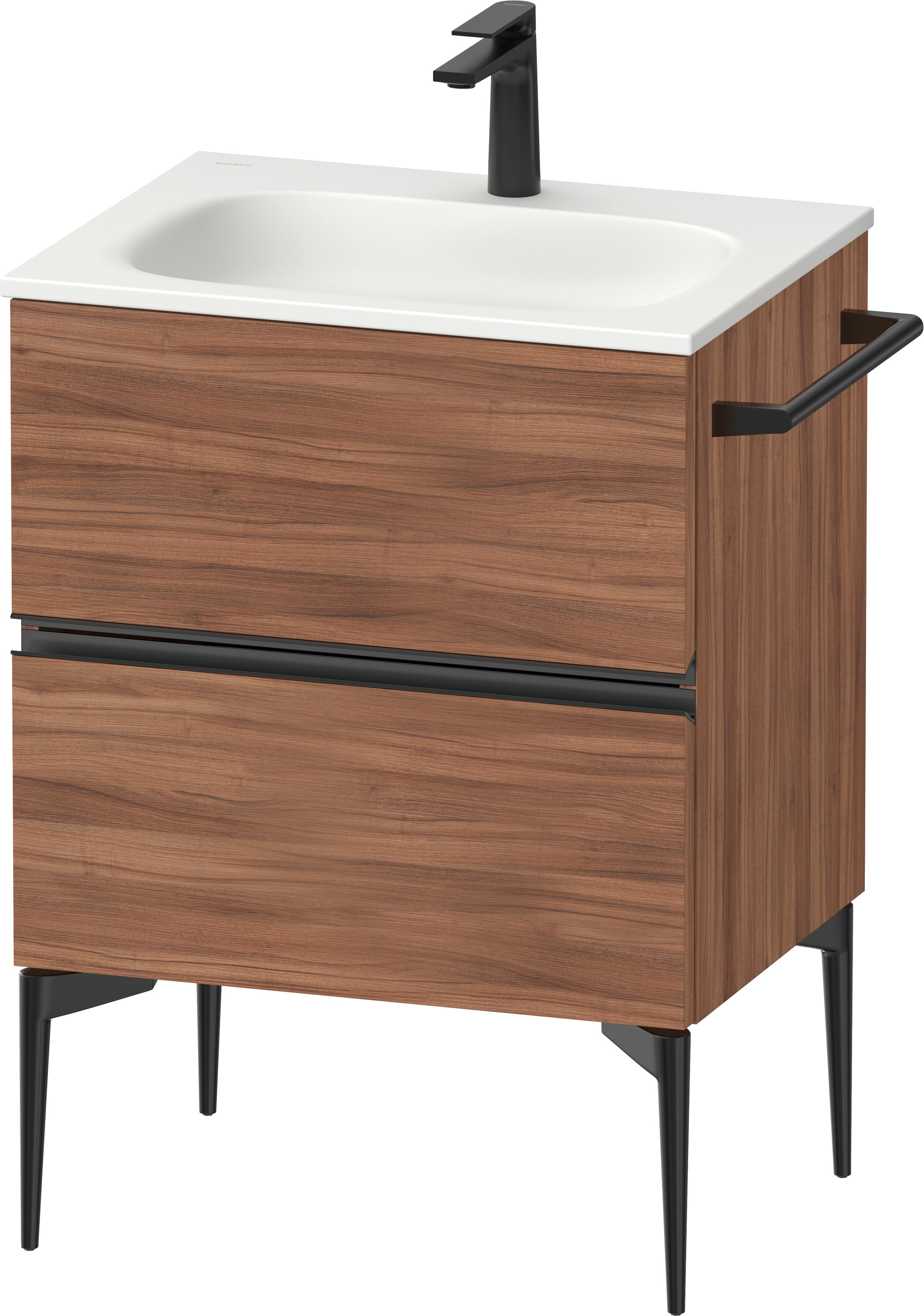 Duravit Sivida szafka 61x47,7x59,2 cm podumywalkowa wisząca czarna-orzech SV46500BD790000