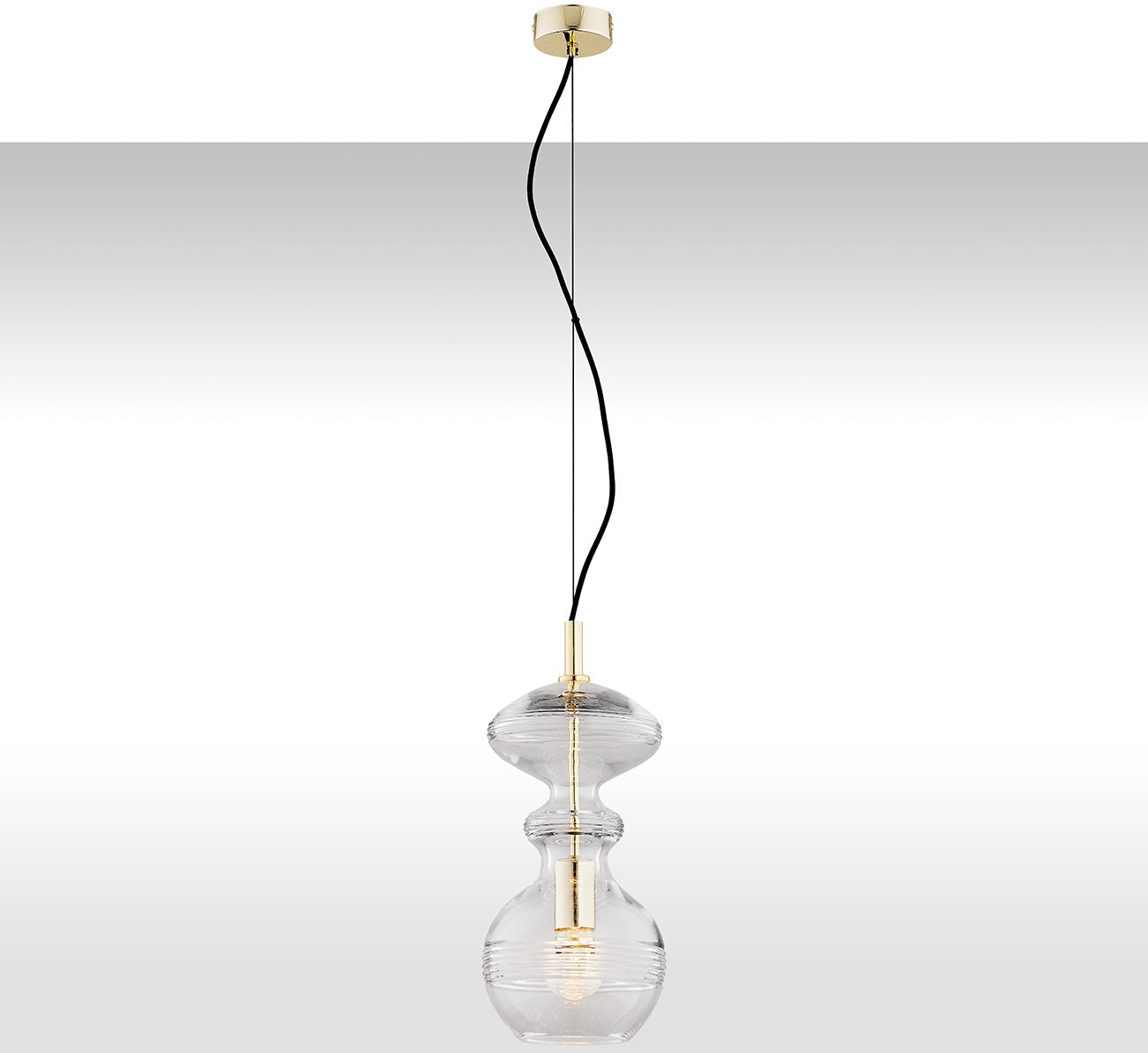 Argon Bilbao lampa wisząca 1x15W przezroczysty/mosiądz 4203