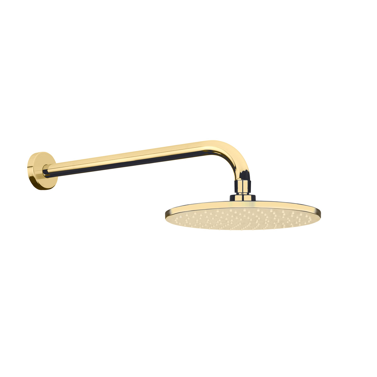Oltens Atran Lagan deszczownica 22 cm okrągła z ramieniem ściennym złoty połysk 36018800 - Wysyłka w 24h