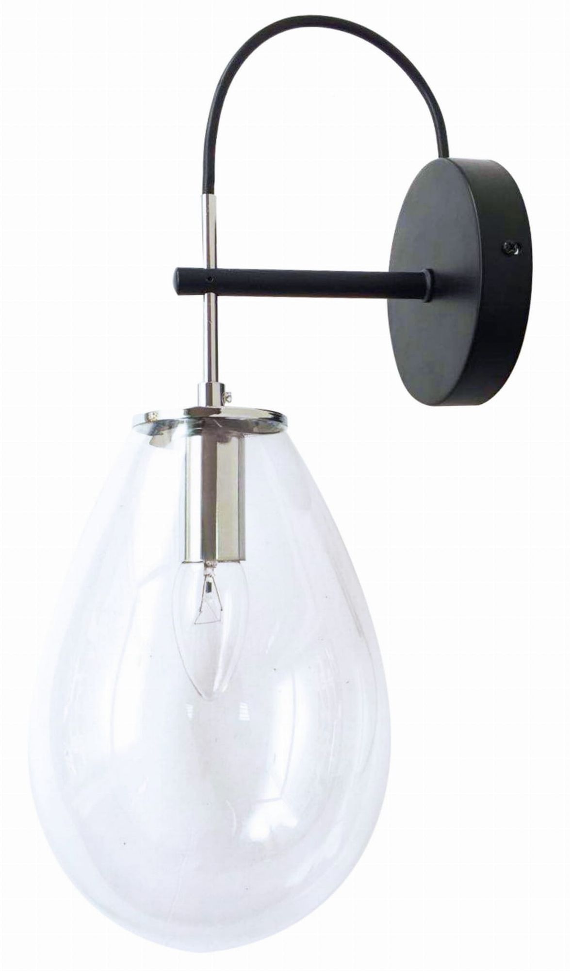 Light Prestige Fondi kinkiet 1x40 W czarny-przezroczysty LP-1214/1W - Wysyłka w 24h