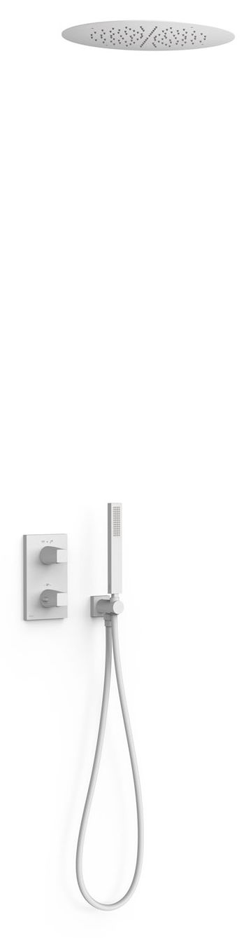 Tres Therm-Box zestaw prysznicowy podtynkowy termostatyczny z deszczownicą biały mat 21125006BM