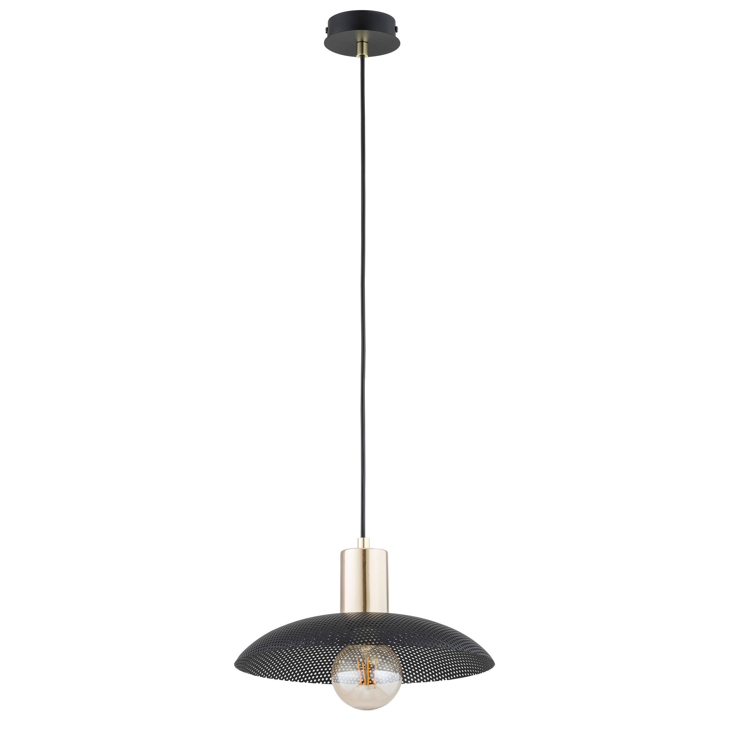 Emibig Spirit lampa wisząca 1x15 W czarny/złoty 1320/1