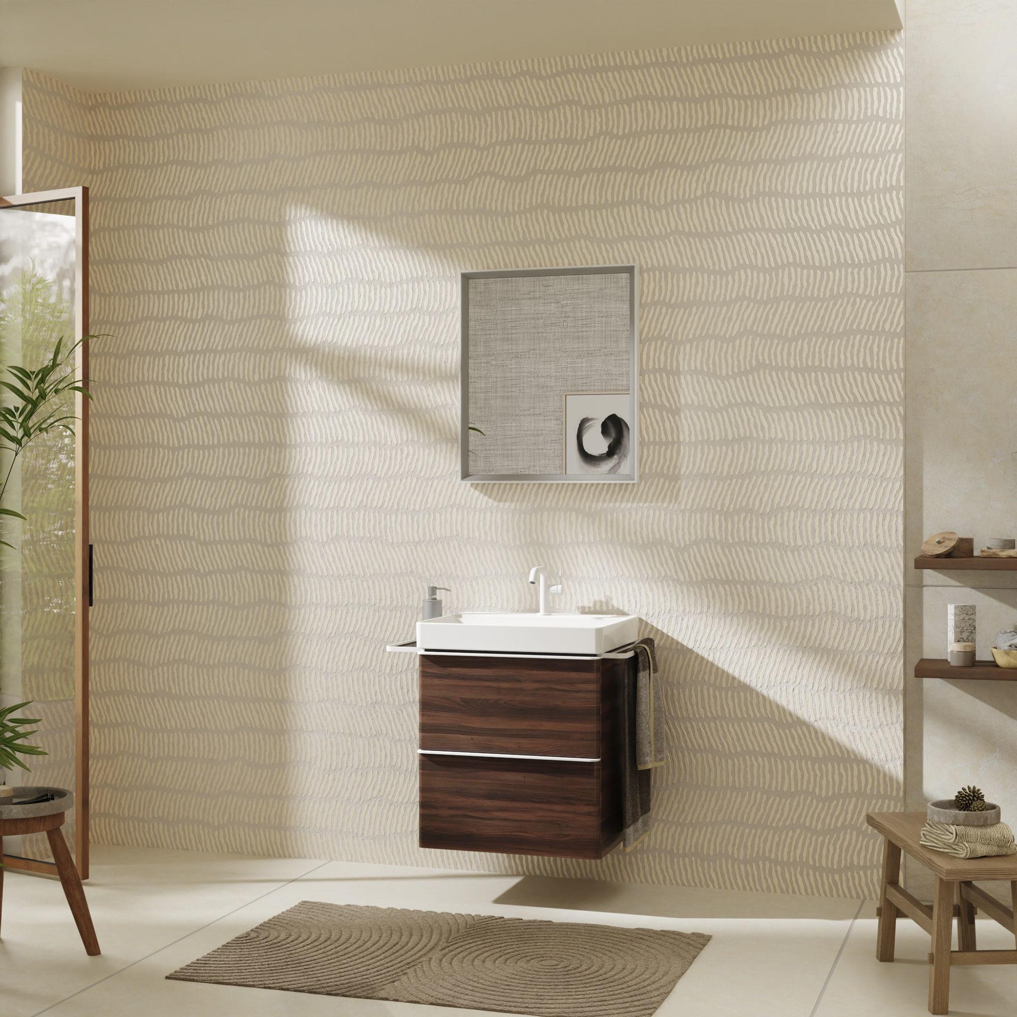 Hansgrohe Xelu Q szafka 58 cm podumywalkowa wisząca ciemny orzech/biały mat 54026700